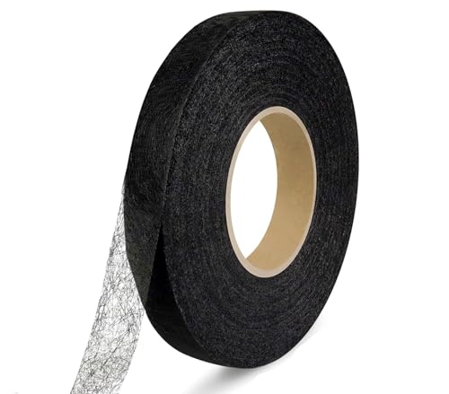 100 Meter Saumband zum Aufbügeln Schwarz Bügelband 15 mm Breit Bügelsaumband Selbstklebende Nahtband zum Reparieren Stoff, Gardinen,Hosen, Kleidung ohne nähen Iron on Hem Tape (100 M-1.5 cm Schwarzer) von Bicoozz