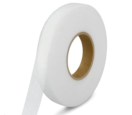 100 Meter Saumband zum Aufbügeln Weiß Bügelband 15 mm Breit Bügelsaumband Selbstklebende Nahtband zum Reparieren von Stoff, Gardinen, Hosen, Kleidung ohne nähen Iron on Hem Tape (100 M-1.5 cm Weiss) von Bicoozz