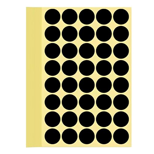 1200 Stück Klebepunkte Aufkleber 25 mm Runde Punktaufkleber Farbkodierun Etiketten selbstklebende Markierungspunkte zum Beschriften,Basteln black Stickers Round Color Coding Label (Schwarz 2.5 cm) von Bicoozz