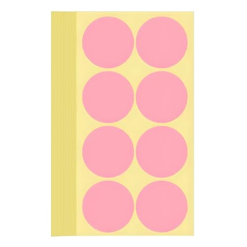 240 Stück Klebepunkte Aufkleber 50 mm Runde Punktaufkleber Farbkodierun Etiketten selbstklebende Markierungspunkte zum Beschriften, Basteln Pink Stickers Round Color Coding Labels (Rosa 5 cm) von Bicoozz