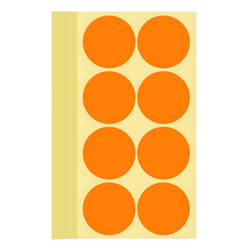 240 Stück Klebepunkte Aufkleber 50 mm Runde Punktaufkleber Farbkodierun Etiketten selbstklebende Markierungspunkte zum Beschriften und Basteln Stickers Round Color Coding Labels (Orange 5 cm) von Bicoozz