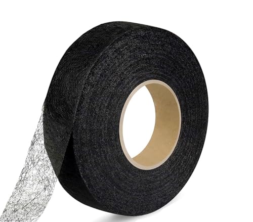 50 Meter Saumband zum Aufbügeln Schwarz Bügelband 30 mm Breit Bügelsaumband Selbstklebende Nahtband zum Reparieren Stoff, Gardinen,Hosen, Kleidung ohne nähen Iron on Hem Tape (50 M-3 cm Schwarzer) von Bicoozz