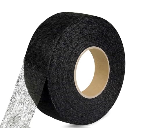 50 Meter Saumband zum Aufbügeln Schwarz Bügelband 40 mm Breit Bügelsaumband Selbstklebende Nahtband zum Reparieren Stoff, Gardinen,Hosen, Kleidung ohne nähen Iron on Hem Tape (50 M-4 cm Schwarzer) von Bicoozz