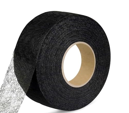 50 Meter Saumband zum Aufbügeln Schwarz Bügelband 50 mm Breit Bügelsaumband Selbstklebende Nahtband zum Reparieren Stoff, Gardinen,Hosen, Kleidung ohne nähen Iron on Hem Tape (50 M-5 cm Schwarzer) von Bicoozz