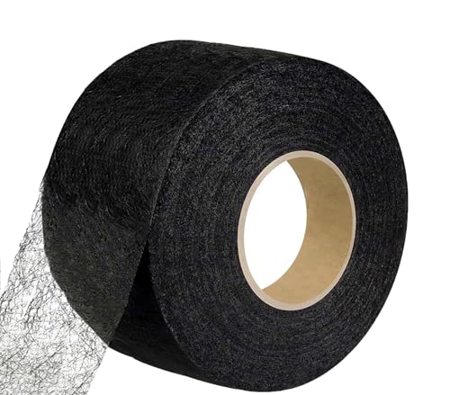 50 Meter Saumband zum Aufbügeln Schwarz Bügelband 60 mm Breit Bügelsaumband Selbstklebende Nahtband zum Reparieren Stoff, Gardinen,Hosen, Kleidung ohne nähen Iron on Hem Tape (50 M-6 cm Schwarzer) von Bicoozz