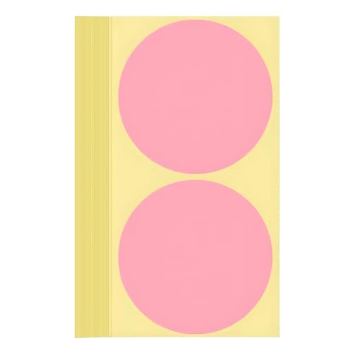 60 Stück Klebepunkte Aufkleber 100 mm Runde Punktaufkleber Farbkodierun Etiketten selbstklebende Markierungspunkte zum Beschriften, Basteln Pink Stickers Round Color Coding Labels (Rosa 10 cm) von Bicoozz