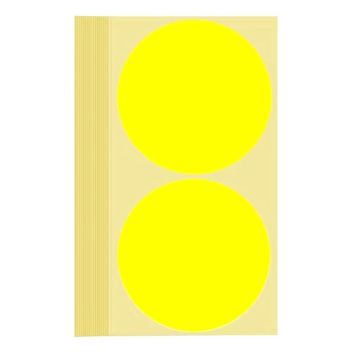 60 Stück Klebepunkte Aufkleber 100 mm Runde Punktaufkleber Farbkodierun Etiketten selbstklebende Markierungspunkte zum Beschriften, Basteln Yellow Stickers Round Color Coding Labels (Gelb 10 cm) von Bicoozz