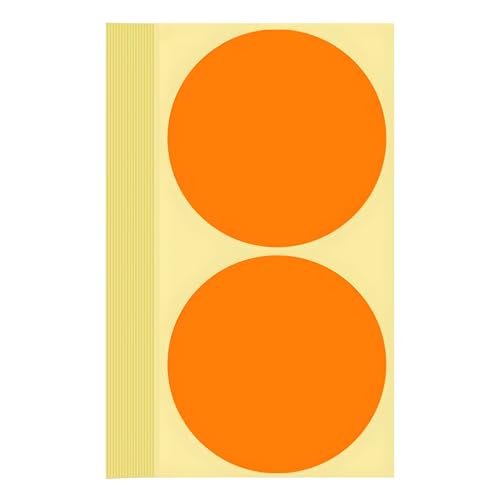 60 Stück Klebepunkte Aufkleber 100 mm Runde Punktaufkleber Farbkodierun Etiketten selbstklebende Markierungspunkte zum Beschriften und Basteln Stickers Round Color Coding Labels (Orange 10 cm) von Bicoozz