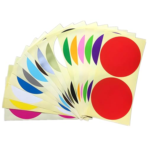 64 Stück bunt Klebepunkte Aufkleber 100 mm Runde Punktaufkleber Farbkodierun Etiketten selbstklebende Markierungspunkte zum Beschriften und Basteln Stickers Round Color Coding Labels (16 Farben) von Bicoozz