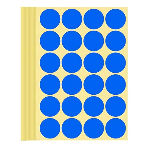 720 Stück Klebepunkte Aufkleber 32 mm Runde Punktaufkleber Farbkodierun Etiketten selbstklebende Markierungspunkte zum Beschriften, Basteln Blue Stickers Round Color Coding Labels (Blau 3.2 cm) von Bicoozz