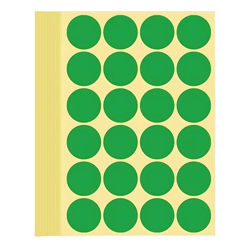 720 Stück Klebepunkte Aufkleber 32 mm Runde Punktaufkleber Farbkodierun Etiketten selbstklebende Markierungspunkte zum Beschriften, Basteln Green Stickers Round Color Coding Labels (Grün 3.2 cm) von Bicoozz