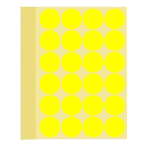 720 Stück Klebepunkte Aufkleber 32 mm Runde Punktaufkleber Farbkodierun Etiketten selbstklebende Markierungspunkte zum Beschriften, Basteln Yellow Stickers Round Color Coding Labels (Gelb 3.2 cm) von Bicoozz