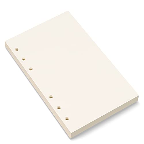 A6 Blanko-Papier A6 Nachfüllpapier 6 Löcher Beutelloses Blatt Papier für A6 Filofax Personal Binder Planer 80 Blatt/160 leere Seiten 10,4 x 16,8 cm Beige (1) B001204 von Bidponds