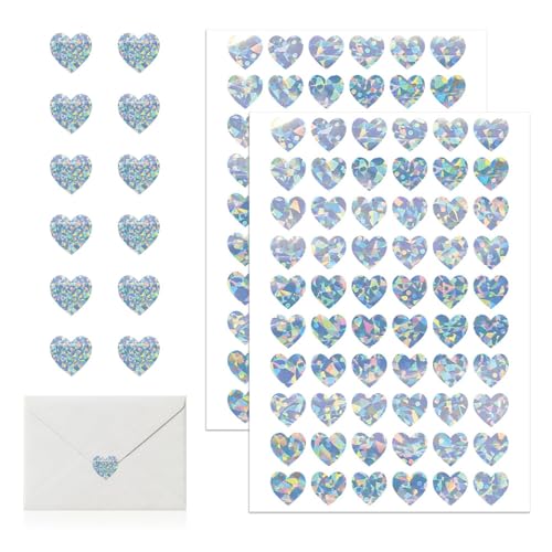 Bieiyhe 1200 Aufkleber Herz Sticker Glitzer Kleine Sticker Selbstklebend Heart Stickers Small Hochzeit Aufkleber Rolle Aufkleber Valentinstag Mini Sticker Love Vintage für Basteln Scrapbooking-Silber von Bieiyhe