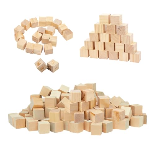 Bieiyhe 250 Stück Holzwürfel Deko 1cm Holzklötze zum Basteln Wooden Cubes Craft Kleine Holzblöcke Blanko Würfel Holz Quadrat Würfel Natürlich Unfertige Holzblöcke Holzklötze Natur zum Diy von Bieiyhe