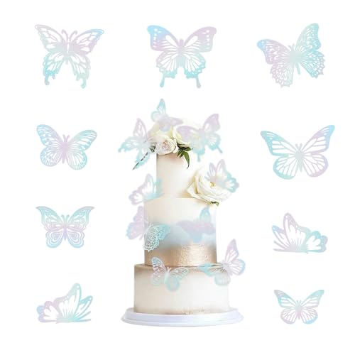 Bieiyhe 36 Stück 3D Schmetterling Cupcake Topper Hochzeit Kuchen Deko Schmetterlinge Deko Torte Hohle Tortendeko Geburtstag Mädchen Happy Birthday Kuchendeko Cake Dekoration für Party -Farbe von Bieiyhe