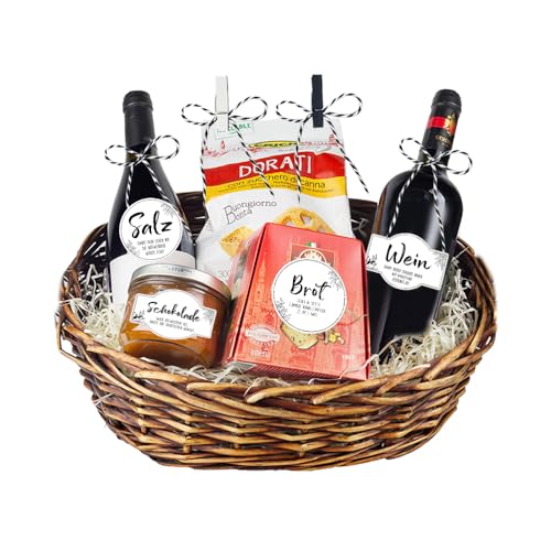 Bieiyhe Brot Salz Wein Aufkleber zum Einzug, Einzugsgeschenke Haus Brot und Salz Geschenk zum Einzug Umzug, Einweihungsgeschenk Wohnung, Geschenkkorb Richtfest Etiketten, Einweihung Neues Zuhause Deko von Bieiyhe