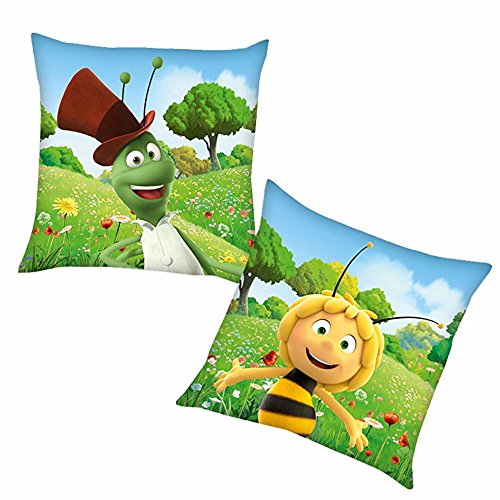 Biene Maja Flip | Kinder Deko-Kissen 40 x 40 cm Wende-Motiv von Biene Maja