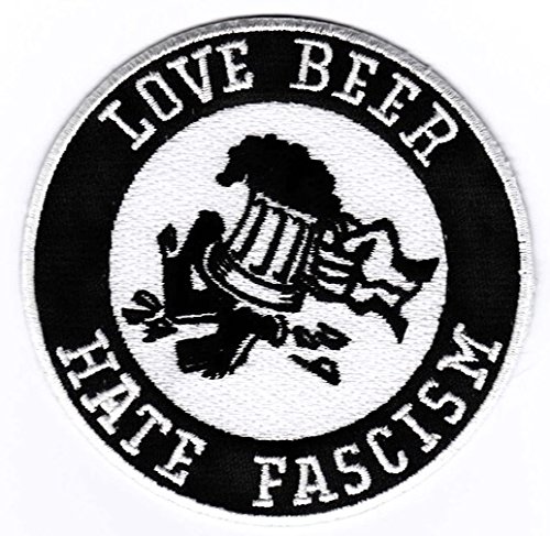 Bier Aufnäher/Bügelbild/Iron on Patch Love Beer - Hate Fascism von Bienpatch