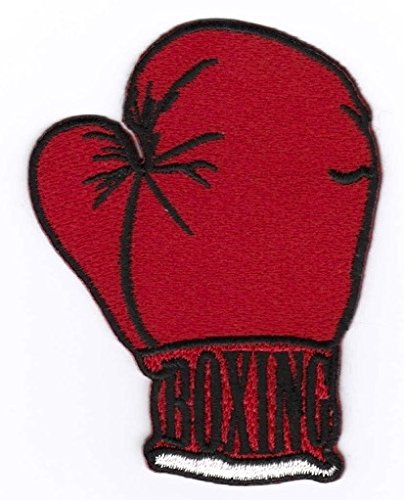 Bienpatch Boxhandschuh Aufn√§her/B√ľgelbild/Abzeichen Iron on Patch 'Boxing' (1 St√ľck, Mittel, Schwarz, Rot) - Patch f√ľr Kinder - Sport - Boxen von Bienpatch