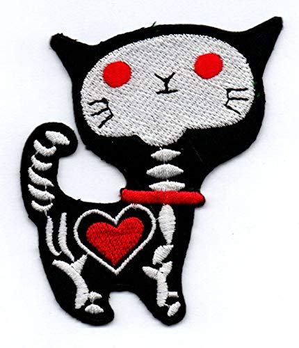 Death Kitty - Aufnäher Bügelbild Stickbild Iron on Patch von Bienpatch