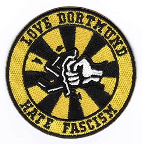 Dortmund Aufnäher Bügelbild Patch "Love Dortmund - Hate Fascism" von Bienpatch