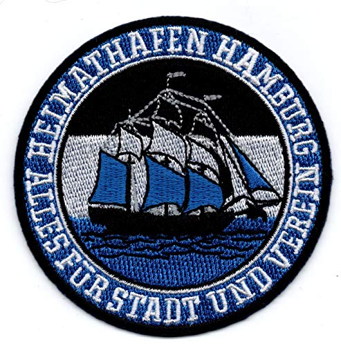 Heimathafen Hamburg Abzeichen - Aufnäher Stickbild Bügelbild Iron on Patch von BASEOW