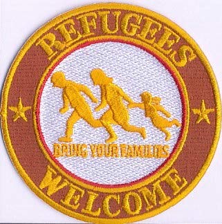 Refugees Welcome Abzeichen - Aufnäher Bügelbild Stickbild Iron on Patch von Bienpatch