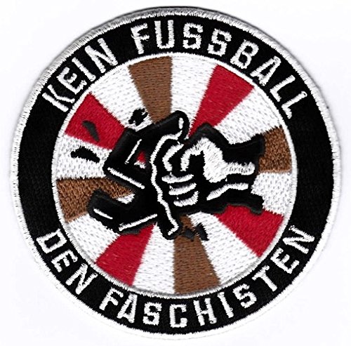 Bienpatch Patch 'Kein Fussball den Faschisten' (Medium, Schwarz, 1 Stück, IRON_ON_TRANSFER_DESIGN, Baumwolle/Polyester/Nylon) von Bienpatch