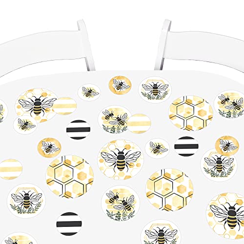 Big Dot of Happiness Little Bumblebee – Bienen-Babyparty oder Geburtstagsparty, riesiges Kreis-Konfetti – Party-Dekorationen – großes Konfetti 27 Stück von Big Dot of Happiness