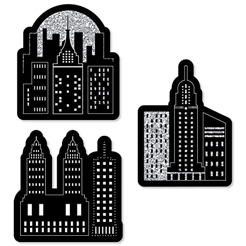 Big Dot of Happiness Nighttime City Skyline – DIY geformte New York Party Cutouts – 24 Stück von Big Dot of Happiness