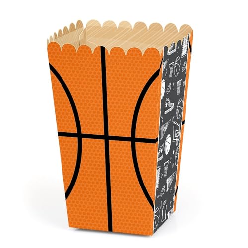 Big Dot of Happiness Nothin' but Net – Basketball – Geschenkboxen für Babypartys oder Geburtstagsfeiern – Popcorn-Leckerli-Boxen – 12er-Set von Big Dot of Happiness