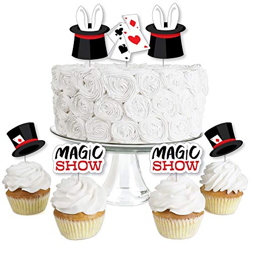 Big Dot of Happiness Ta-Da, Magic Show – Dessert-Cupcake-Topper – Magische Geburtstagsparty-klare Leckerli-Picker – Set mit 24 Stück von Big Dot of Happiness