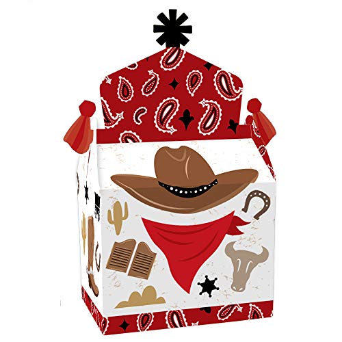 Big Dot of Happiness Western Hoedown – Leckerli-Box Party Favors – Wild West Cowboy Party Goodie Gable Boxen – Set von 12 von Big Dot of Happiness