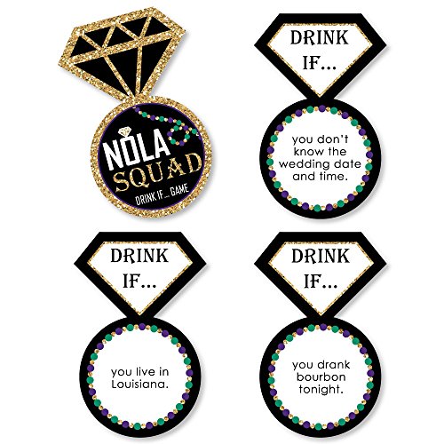 Trinken, wenn Spiel – Nola Braut Squad – New Orleans uns Spiel – 24 Zählen von Big Dot of Happiness