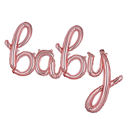 40 CM Rosegold Baby Ballon Folie Buchstaben Luftballon Kursive Mylar Alphabet Banner Helium Folienballon Babyparty Jubiläum Hochzeit Geburtstag Party Deko Liefert Klein von Big Eye Owl