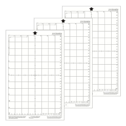 3 Stück Klebrig Matte für Silhouette Set Schneidematte für Silhouette Portrait,8 x 12 Zoll StandardGrip Schneidematte Rutschfester Selbstklebende Cutting Mat,Ersatz Standardgriff Matte zubehör von BigCheer