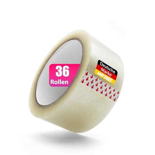 BigDean 36 Rollen Profi Paketklebeband – Klebeband ultra stark & transparent von BigDean