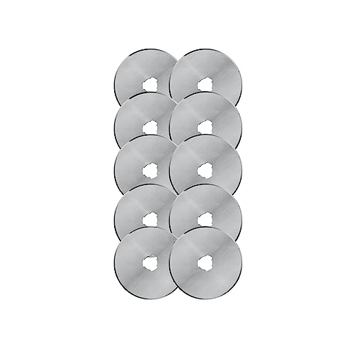 Rotationsschneidklinge, 10 Stück SKS-7 Stahl 60MM Rotationsschneidklinge Nähen Quilten Stoffschneidewerkzeug mit Kunststoffgehäuse von BigKing