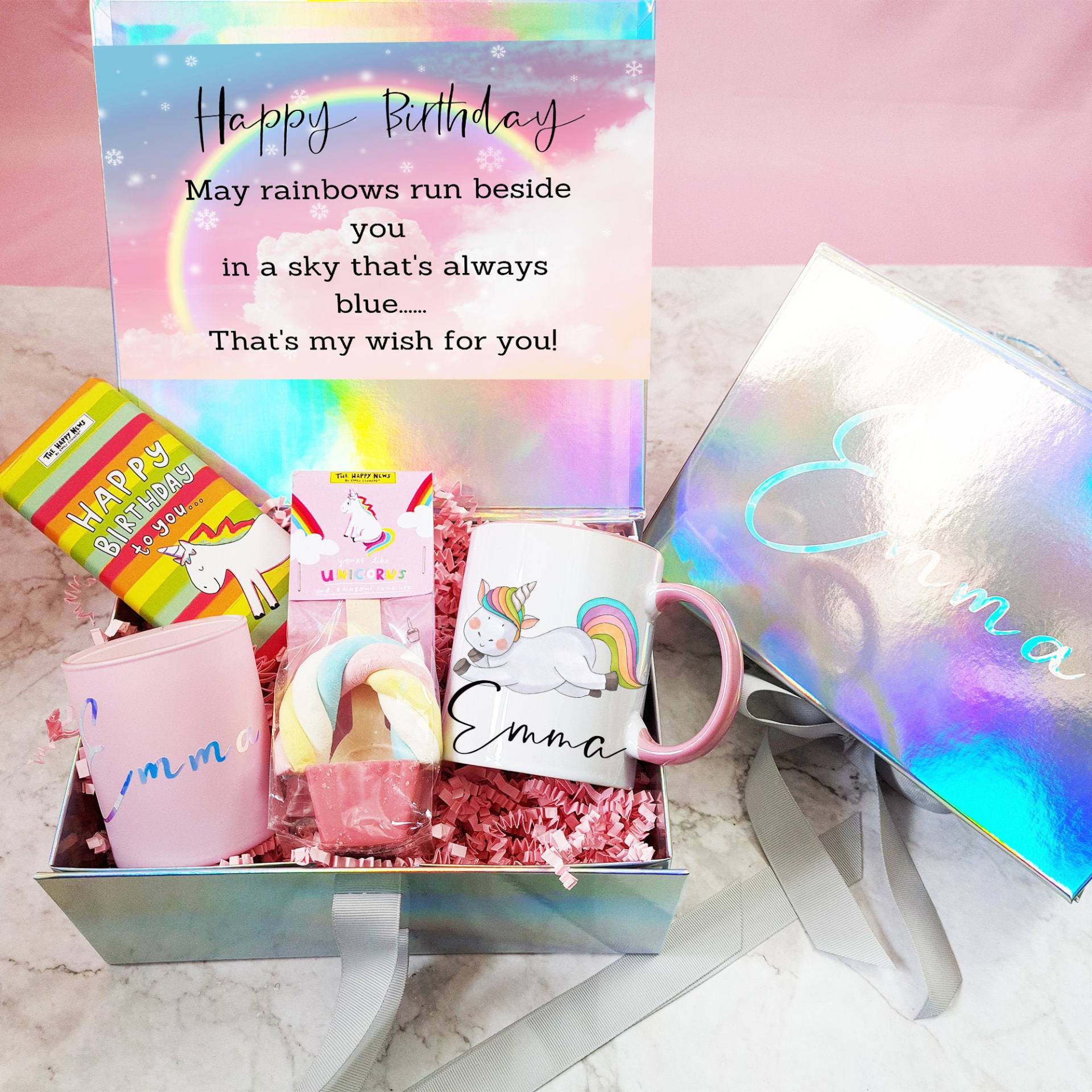 Alles Gute Zum Geburtstag Geschenk-Box, Personalisierte Alles Geburtstagsgeschenk, Geburtstagsgeschenk Für Sie, Kerze Geschenk-Set, Geschenk-Set von BijouxLucy