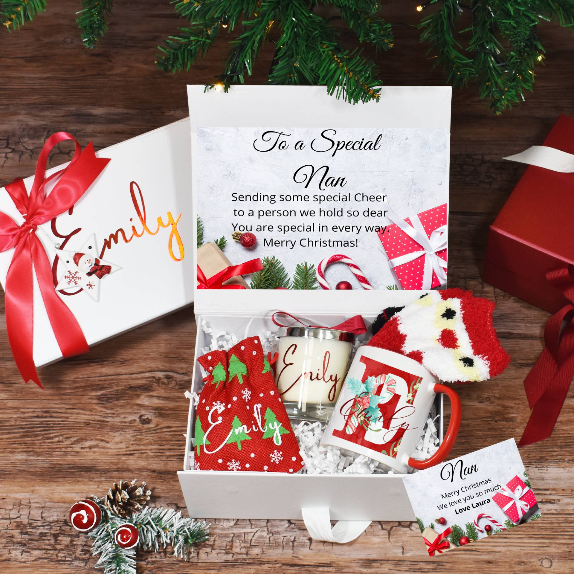 Personalisierte Weihnachtsgeschenkbox Für Nan, Luxus Weihnachtsgeschenk Set, Sie, Gefüllte Oma von BijouxLucy