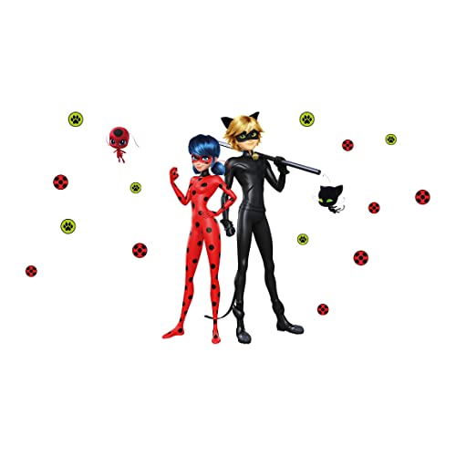 Bilderwelten Wandtattoo Kinderzimmer Miraculous Ladybug und Cat Noir sind bereit - Wandsticker Wanddeko Wandaufkleber Kinder 140cm x 105cm von Bilderwelten