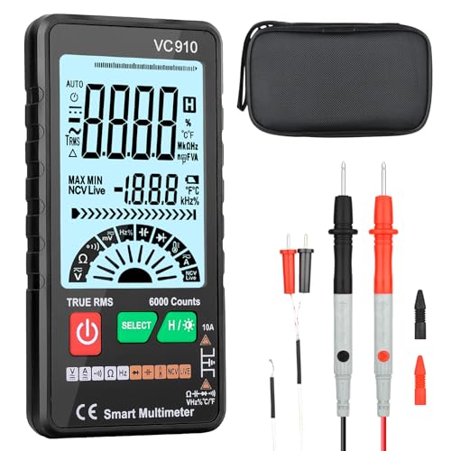 Intelligente Digital Multimeter mit 6000 Zählungen: Voltmeter mit Automatischem Messbereich, Identifizierung der Nulllinie, messgeräte multimeter Messen Widerstand, Kontinuität, Diode, Kapazität von Bilivry