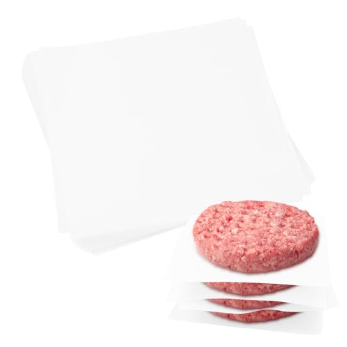 Quadratisches Burger-Patty-Papier, 15,2 x 15,2 cm, antihaftbeschichtet, ungebleichtes Pergamentpapier, Sandwich-Trenner, Geschenkpapier für Kekse, Trennen von kleinen Burger-Pattys und anderen von Bilkeru