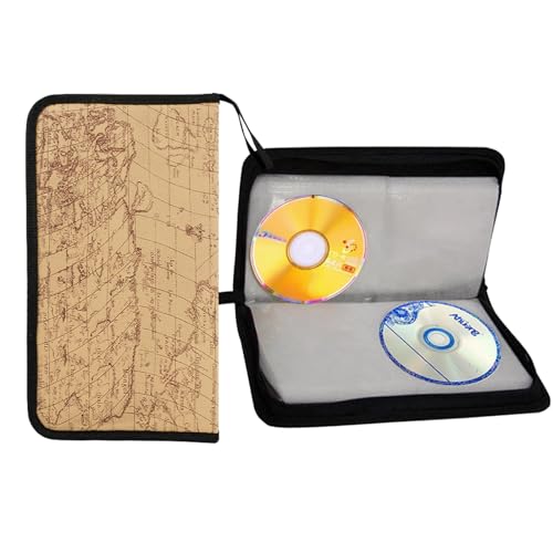 Biluer 1PCS CD Tasche für 80 Discs CD Hüllen CD Aufbewahrung DVD Tasche Mappe zur Aufbewahrung Platzsparend für Büro Wohnzimmer und Zuhause (A) von Biluer