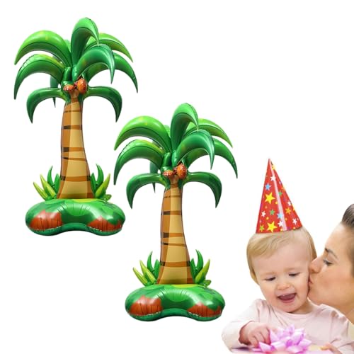 Aufblasbare Palme 4D Palmen-Insel Luftballon Pool Deko Strand Spielzeug 132×94 Cm Palme Aufblasbare Deko Für Hawaii Party Dekor Kokosnussbaum Für Sommer Schwimmbad Baum Strand Spielzeug (2 STK) von Bimhayuu