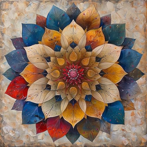 Bimkole DIY 5D Diamond Painting Kits Zubehör, Diamant Malerei Kit Mandala-Blume Voll Runde Bohrer Malen nach Zahlen Malerei Stickerei Kreuzstich Diamond Dekoration (30x30cm) yT2724 von Bimkole