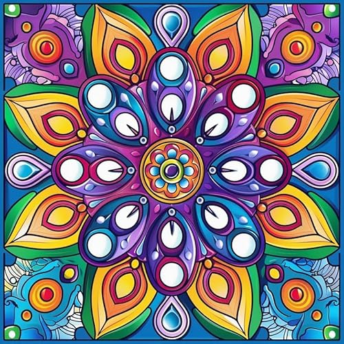 Bimkole DIY 5D Diamond Painting Kits Zubehör, Diamant Malerei Kit Mandala-Blume Voll Runde Bohrer Malen nach Zahlen Malerei Stickerei Kreuzstich Diamond Dekoration (30x30cm) yT2749 von Bimkole