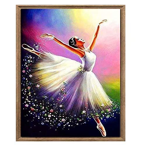 Bimkole DIY 5D Diamond Painting Zubehör Tanzendes Mädchen, Kunstgemälde Diamant Malerei Kit Voll Runde Bohrer Malen nach Zahlen Malerei Stickerei Kreuzstich Diamond Dekoration, (30x40 cm) von Bimkole