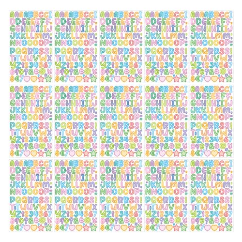 Buchstaben Aufkleber,15 Blätter Selbstklebendes Vinyl Buchstaben Zahlen Kit Bunte Klebebuchstaben Aufkleber Alphabetaufkleber Letter Stickers für Scrapbooking Grußkartendekoration DIY Basteln von BinPhorm